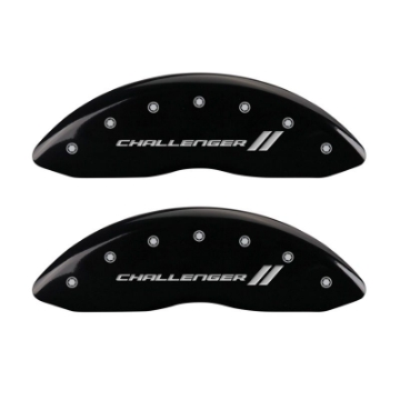 Picture of MGP 4 Caliper Covers Engraved Front & Rear With stripes-Challenger Black finish silver ch