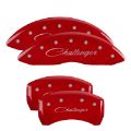 Picture of MGP 4 Caliper Covers Engraved Front & Rear Cursive-Challenger Red finish silver ch