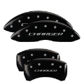 Picture of MGP 4 Caliper Covers Engraved Front & Rear With stripes-Challenger Black finish silver ch