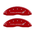 Picture of MGP 4 Caliper Covers Engraved Front & Rear With stripes-Challenger Red finish silver ch