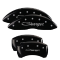 Picture of MGP 4 Caliper Covers Engraved Front Cursive-Challenger Engraved Rear RT Black finish silver ch