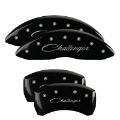 Picture of MGP 4 Caliper Covers Engraved Front & Rear Cursive-Challenger Black finish silver ch