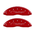 Picture of MGP 4 Caliper Covers Engraved Front & Rear Cursive-Challenger Red finish silver ch