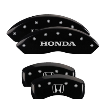 Picture of MGP 4 Caliper Covers Engraved Front Honda Engraved Rear H Logo Black finish silver ch