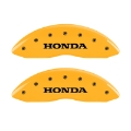Picture of MGP 4 Caliper Covers Engraved Front & Rear Honda Yellow finish black ch