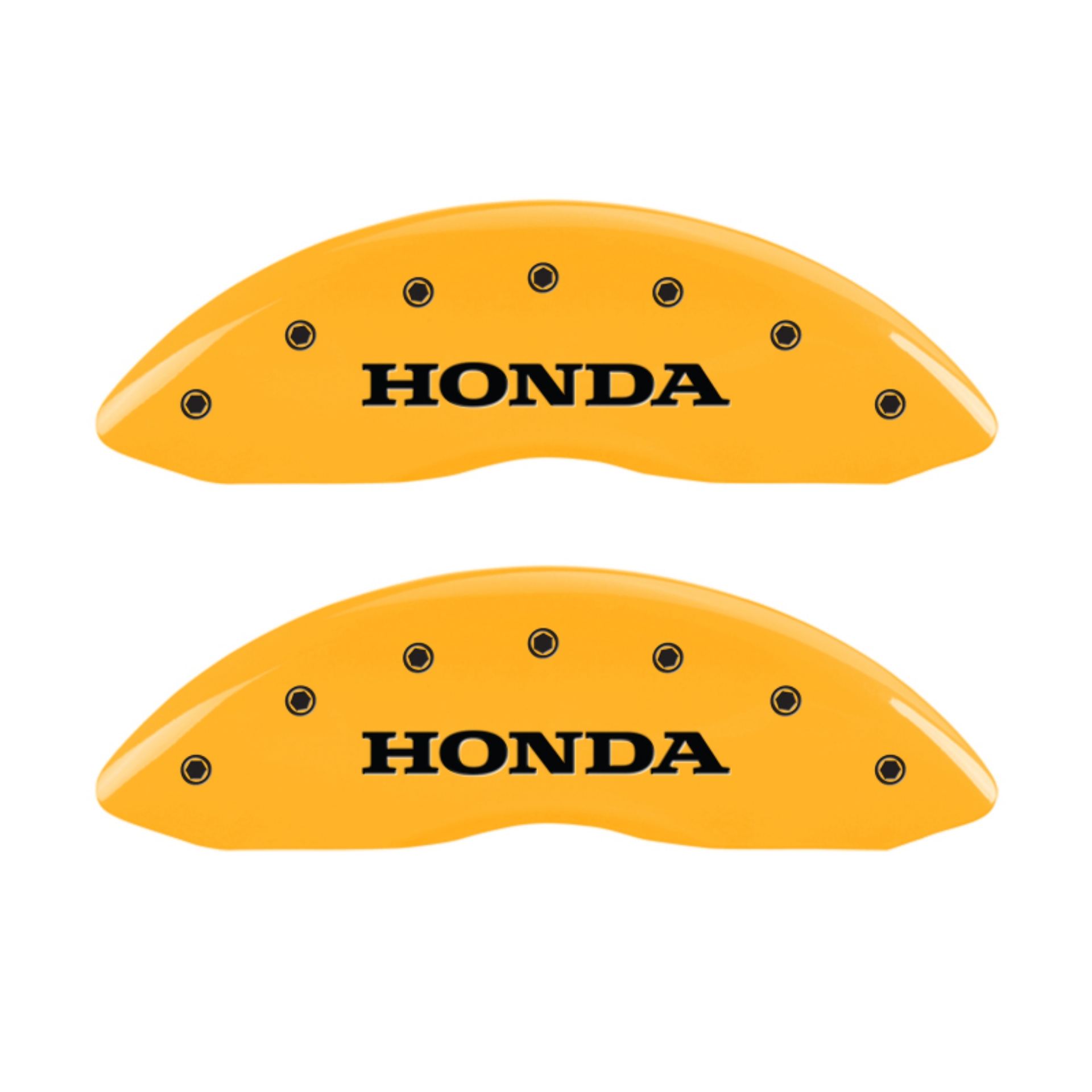 Picture of MGP 4 Caliper Covers Engraved Front & Rear Honda Yellow finish black ch