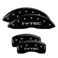 Picture of MGP 4 Caliper Covers Engraved Front & Rear i-Vtec Black finish silver ch