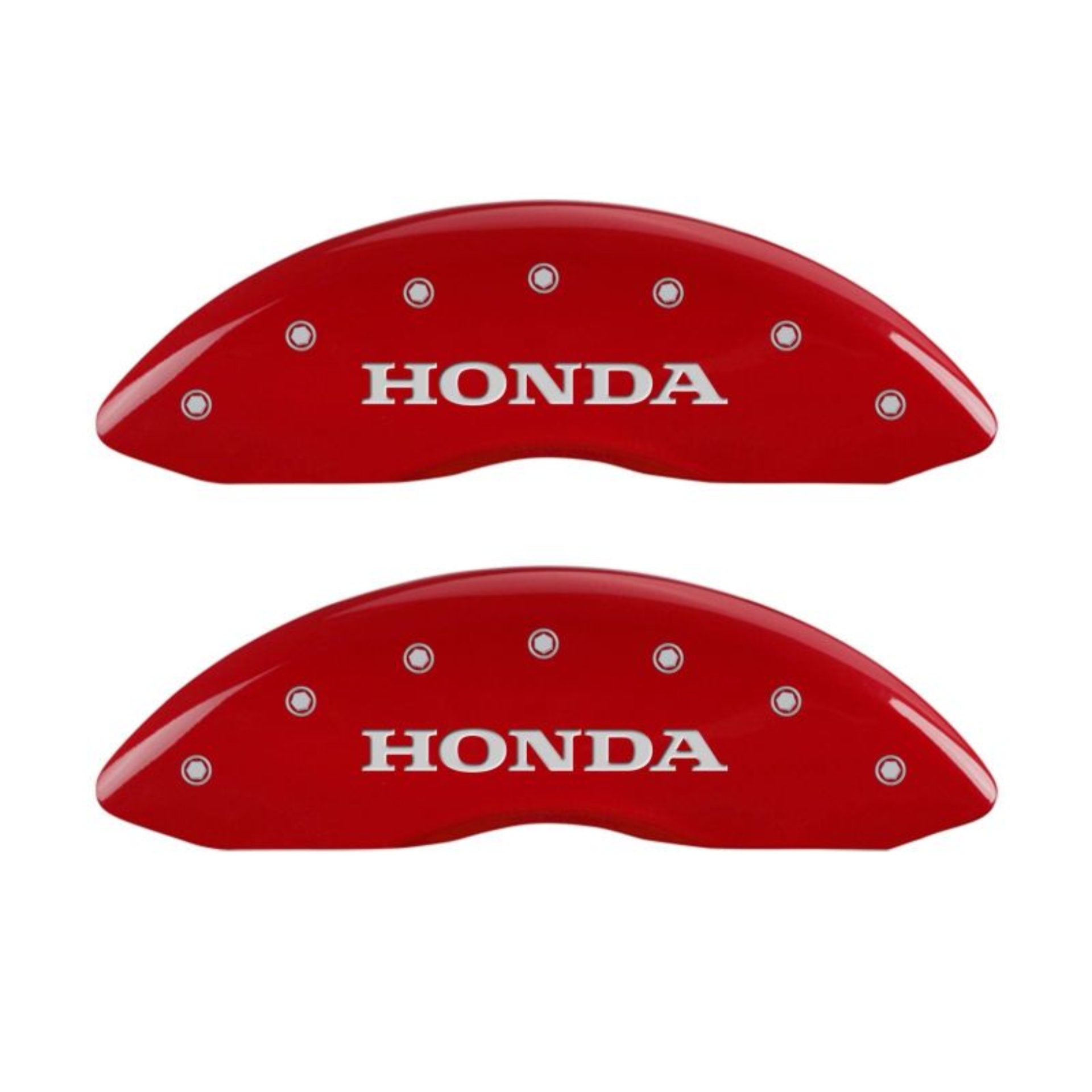 Picture of MGP 4 Caliper Covers Engraved Front Honda Engraved Rear Pilot-2015 Red finish silver ch
