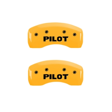 Picture of MGP 4 Caliper Covers Engraved Front Honda Engraved Rear Pilot-2015 Yellow finish black ch
