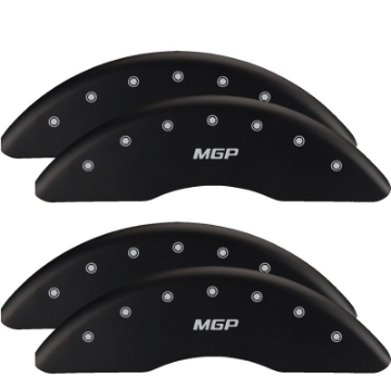 Picture of MGP 4 Caliper Covers Engraved Front & Rear MGP Black finish silver ch