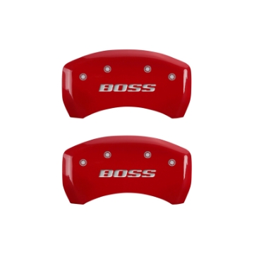 Picture of MGP 4 Caliper Covers Engraved Front & Rear MGP Red finish silver ch