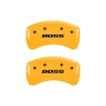 Picture of MGP 4 Caliper Covers Engraved Front & Rear MGP Yellow finish black ch
