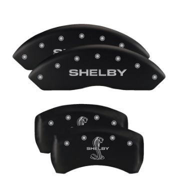 Picture of MGP Front set 2 Caliper Covers Engraved Front Oval logo-Ford Black finish silver ch