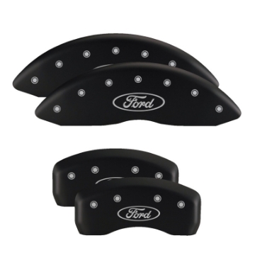 Picture of MGP 4 Caliper Covers Engraved Front & Rear Oval logo-Ford Black finish silver ch