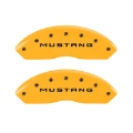 Picture of MGP 4 Caliper Covers Engraved Front Mustang Engraved Rear 37 Yellow finish black ch