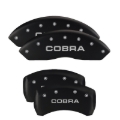 Picture of MGP 4 Caliper Covers Engraved Front Mustang Engraved Rear Bar & Pony Black finish silver ch