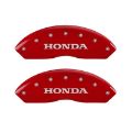 Picture of MGP 4 Caliper Covers Engraved Front & Rear Honda Red finish silver ch