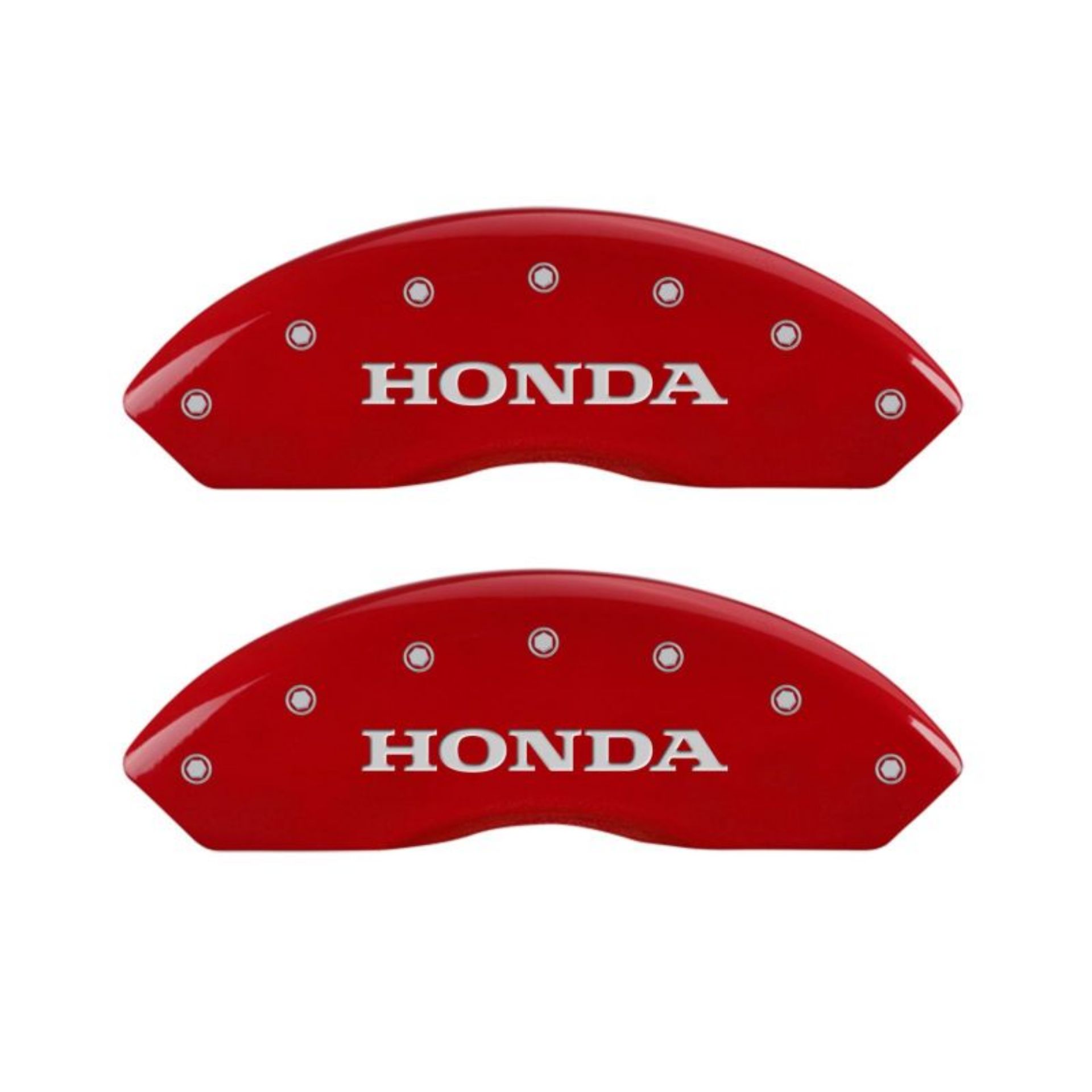Picture of MGP 4 Caliper Covers Engraved Front & Rear Honda Red finish silver ch