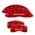 Picture of MGP 4 Caliper Covers Engraved Front & Rear Honda Red finish silver ch