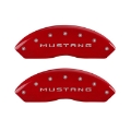 Picture of MGP 4 Caliper Covers Engraved Front Mustang Engraved Rear 50 Red finish silver ch