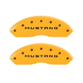 Picture of MGP 4 Caliper Covers Engraved Front Mustang Engraved Rear GT Yellow finish black ch