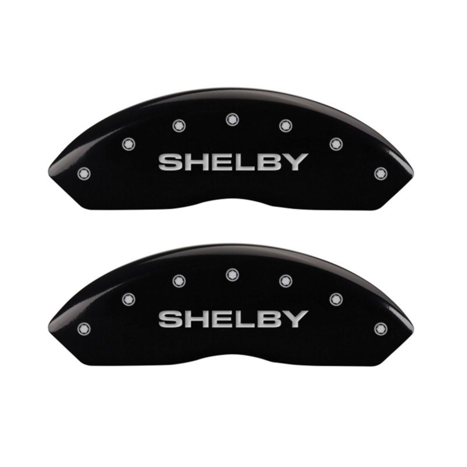 Picture of MGP 4 Caliper Covers Engraved Front Shelby Engraved Rear Tiffany Snake Black finish silver ch