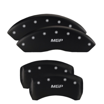 Picture of MGP 4 Caliper Covers Engraved Front Shelby Engraved Rear Tiffany Snake Black finish silver ch