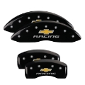 Picture of MGP 4 Caliper Covers Engraved Front & Rear Chevy racing Black finish silver ch