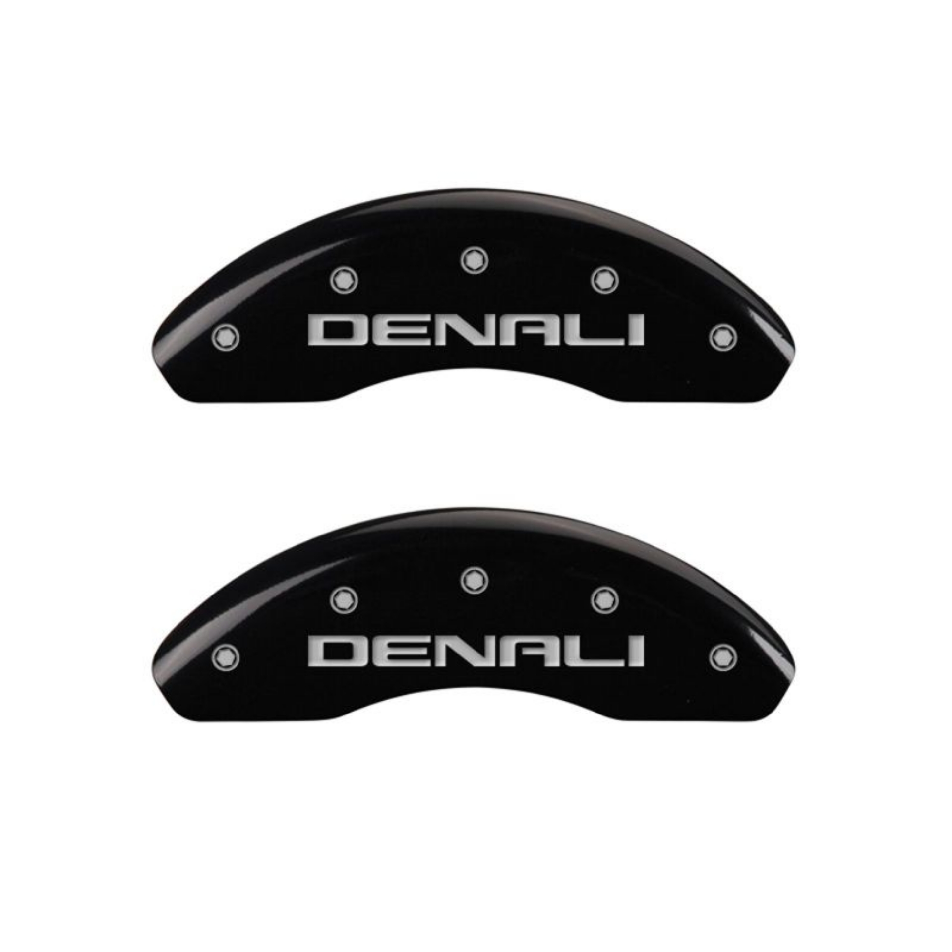 Picture of MGP 4 Caliper Covers Engraved Front & Rear Denali Black finish silver ch