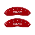 Picture of MGP 4 Caliper Covers Engraved Front & Rear Denali Red finish silver ch