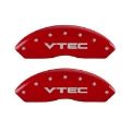 Picture of MGP 4 Caliper Covers Engraved Front & Rear Vtech Red finish silver ch