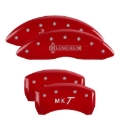 Picture of MGP 4 Caliper Covers Engraved Front Lincoln Engraved Rear Star logo Red finish silver ch