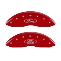 Picture of MGP 4 Caliper Covers Engraved Front & Rear Oval logo-Ford Red finish silver ch