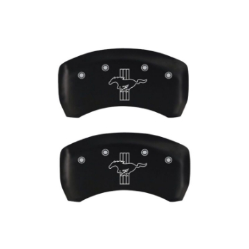 Picture of MGP 4 Caliper Covers Engraved Front & Rear Oval logo-Ford Black finish silver ch