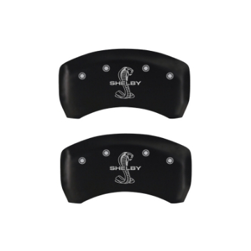Picture of MGP 4 Caliper Covers Engraved Front & Rear Raptor Black finish silver ch