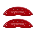 Picture of MGP 4 Caliper Covers Engraved Front & Rear Raptor Red finish silver ch