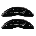 Picture of MGP 4 Caliper Covers Engraved Front & Rear With stripes-Dodge Black finish silver ch