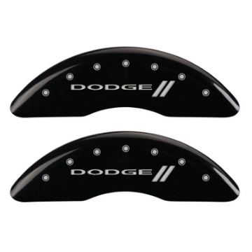 Picture of MGP 4 Caliper Covers Engraved Front & Rear With stripes-Dodge Black finish silver ch