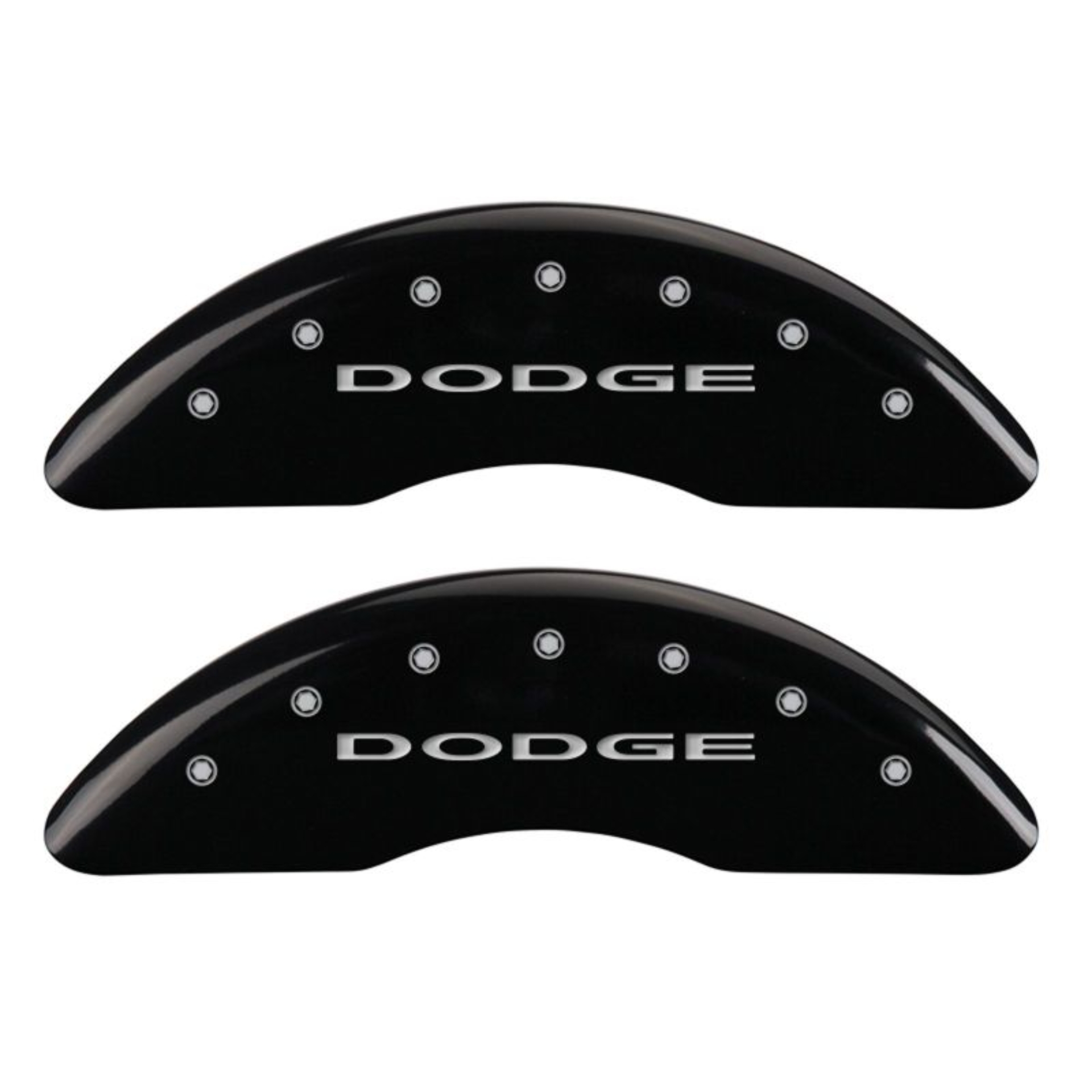 Picture of MGP 4 Caliper Covers Engraved Front & Rear With out stripes-Dodge Black finish silver ch
