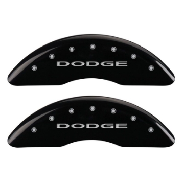 Picture of MGP 4 Caliper Covers Engraved Front & Rear With out stripes-Dodge Black finish silver ch