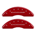 Picture of MGP 4 Caliper Covers Engraved Front & Rear With out stripes-Dodge Red finish silver ch
