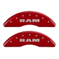 Picture of MGP 4 Caliper Covers Engraved Front & Rear RAM Red finish silver ch