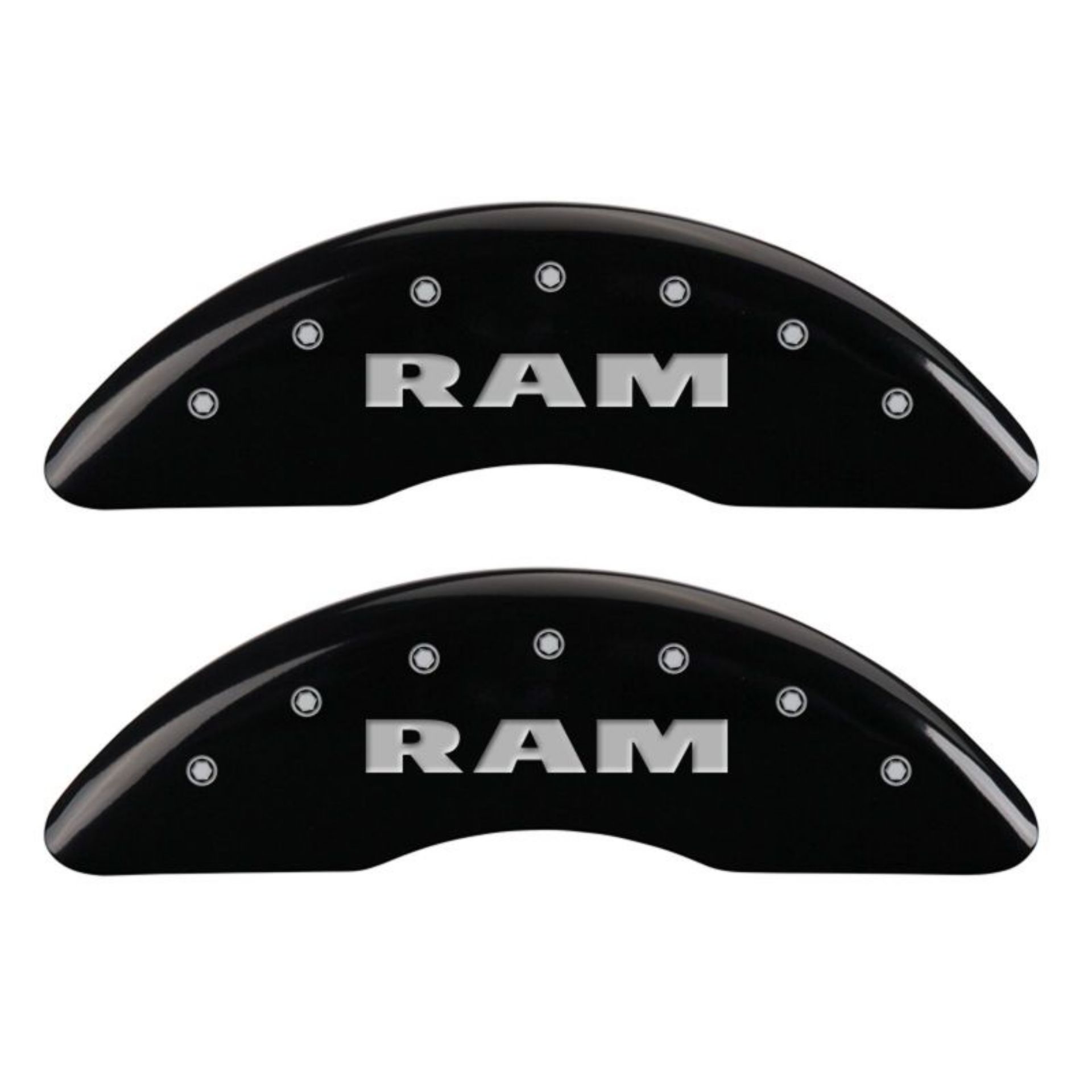 Picture of MGP 4 Caliper Covers Engraved Front RAM Engraved Rear RAMHEAD Black finish silver ch