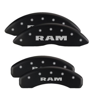 Picture of MGP 4 Caliper Covers Engraved Front RAM Engraved Rear RAMHEAD Black finish silver ch