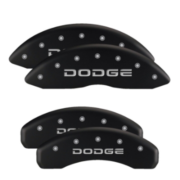 Picture of MGP 4 Caliper Covers Engraved Front & Rear MOPAR Black finish silver ch
