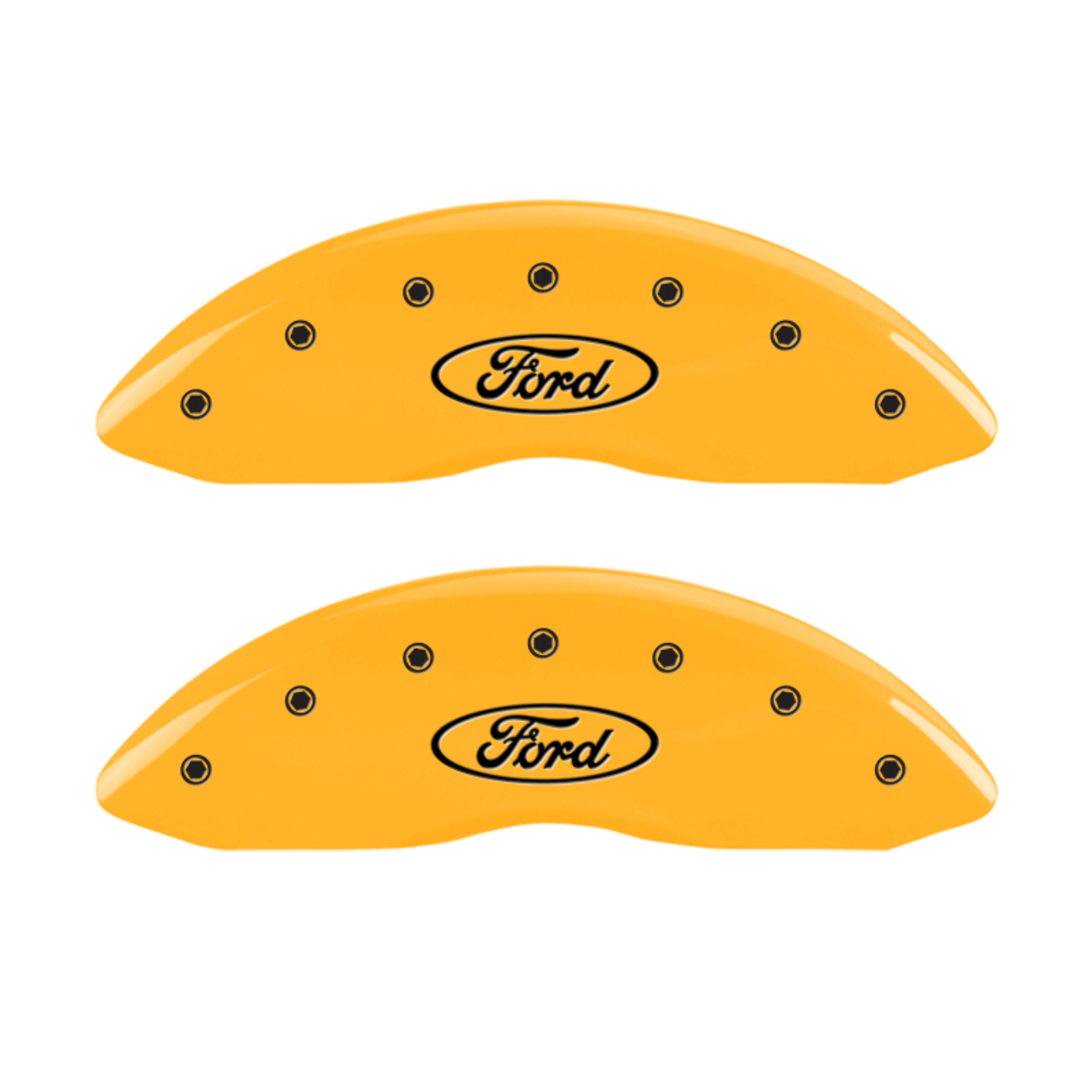 Picture of MGP 4 Caliper Covers Engraved Front & Rear Oval logo-Ford Yellow finish black ch