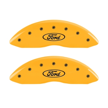 Picture of MGP 4 Caliper Covers Engraved Front & Rear Oval logo-Ford Yellow finish black ch