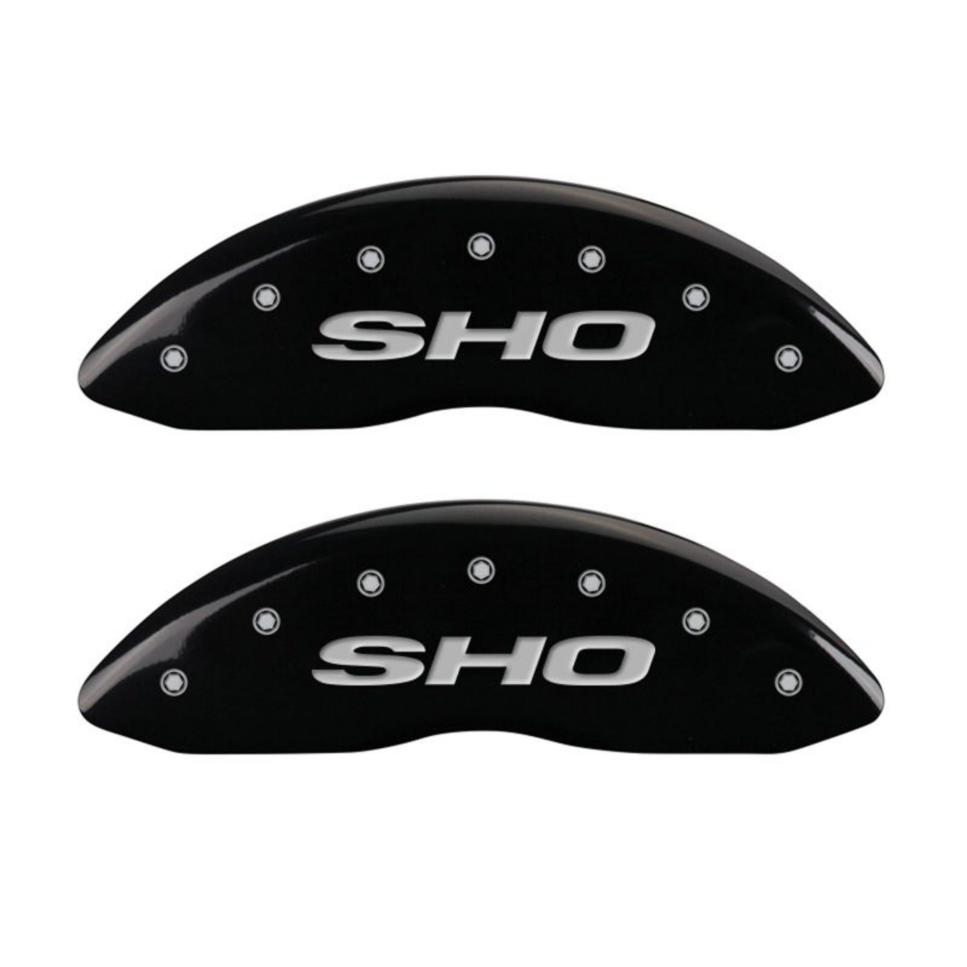 Picture of MGP 4 Caliper Covers Engraved Front & Rear SHO Black finish silver ch