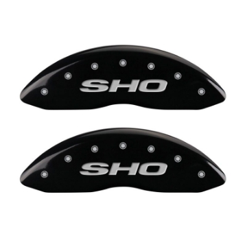 Picture of MGP 4 Caliper Covers Engraved Front & Rear SHO Black finish silver ch