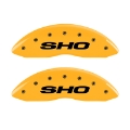 Picture of MGP 4 Caliper Covers Engraved Front & Rear SHO Yellow finish black ch